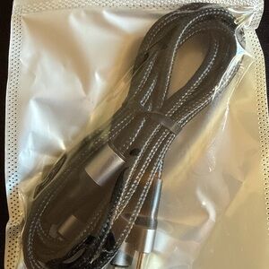 3 in 1 Charging Cable Black Lightening and Type C included. USB plug